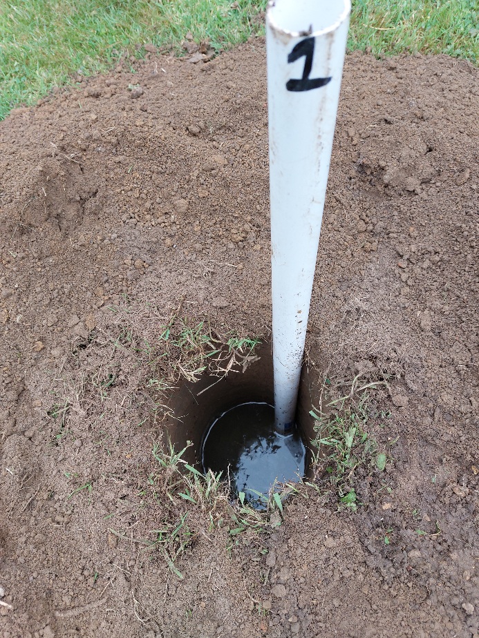 Percolation testing for septic tanks and treatment plants drainage field