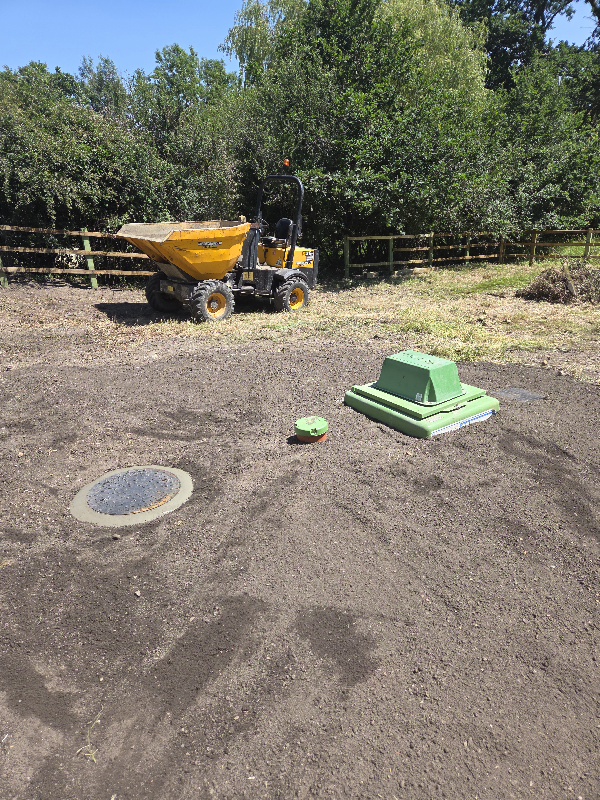 Tricel Novo 8 sewage treatment plant installation in Sway, Lymington