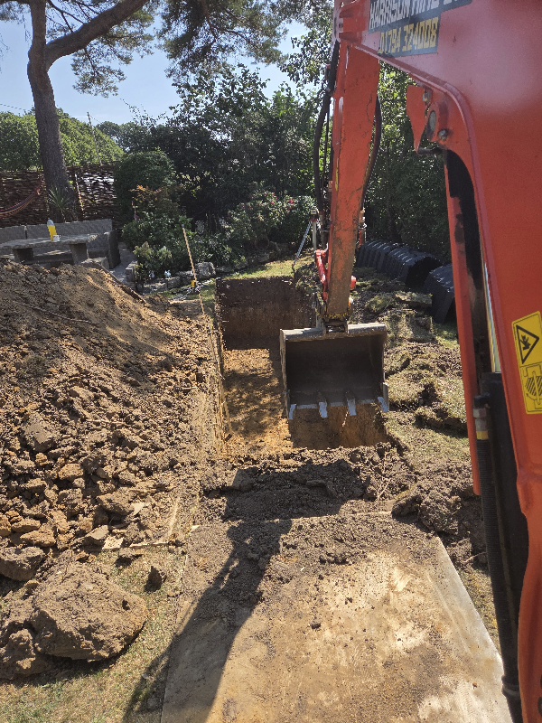 Sewage treatment plant drainage field replacement in Hordle, Lymington